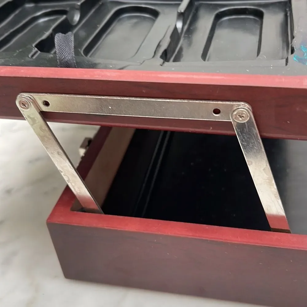 Antique wooden box with handles